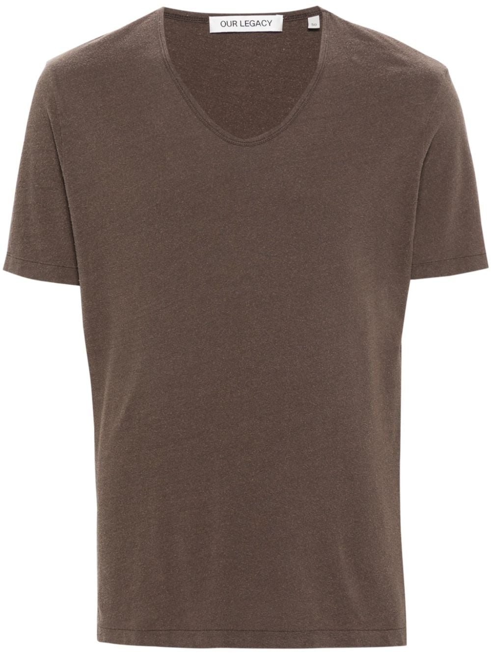 OUR LEGACY U-neck short-sleeve T-shirt - Brown von OUR LEGACY