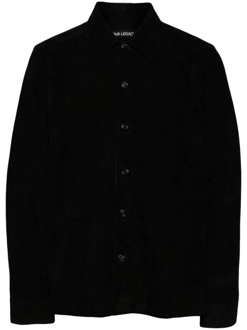 OUR LEGACY Welding lambskin shirt - Black von OUR LEGACY