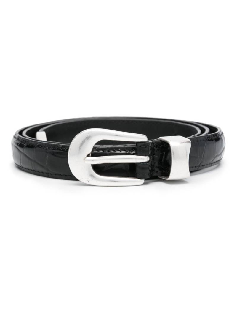 OUR LEGACY crocodile-embossed belt - Black von OUR LEGACY