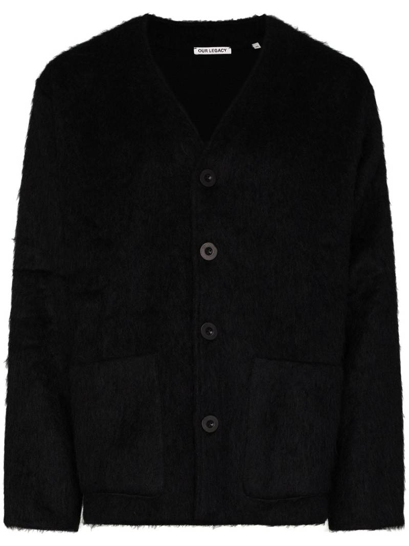 OUR LEGACY faux-fur button-up cardigan - Black von OUR LEGACY