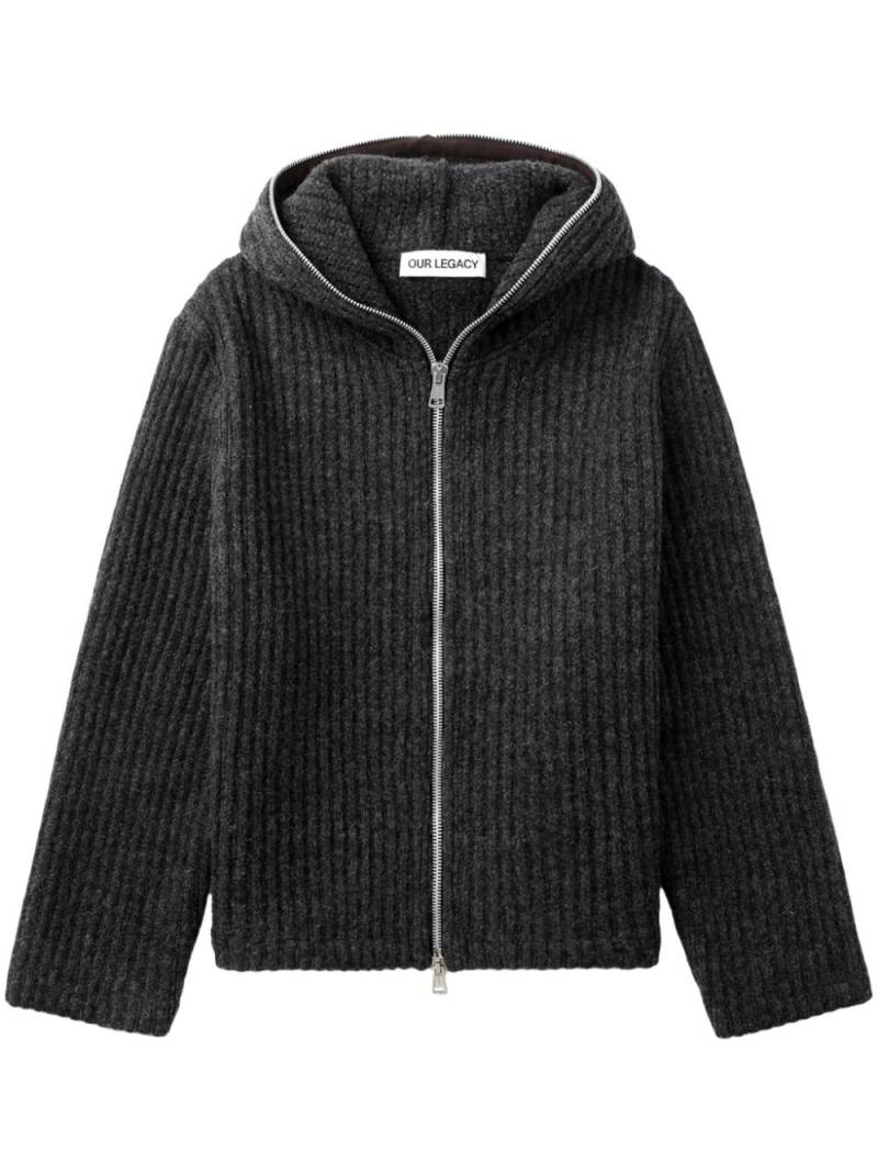 OUR LEGACY ribbed wool cardigan - Grey von OUR LEGACY