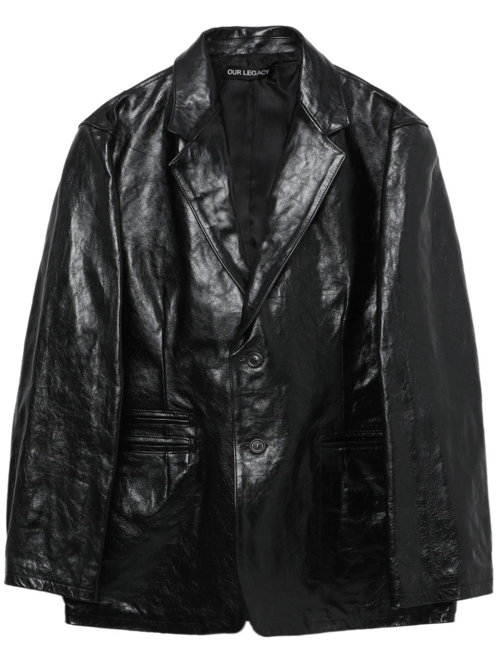 OUR LEGACY single-breasted leather blazer - Black von OUR LEGACY