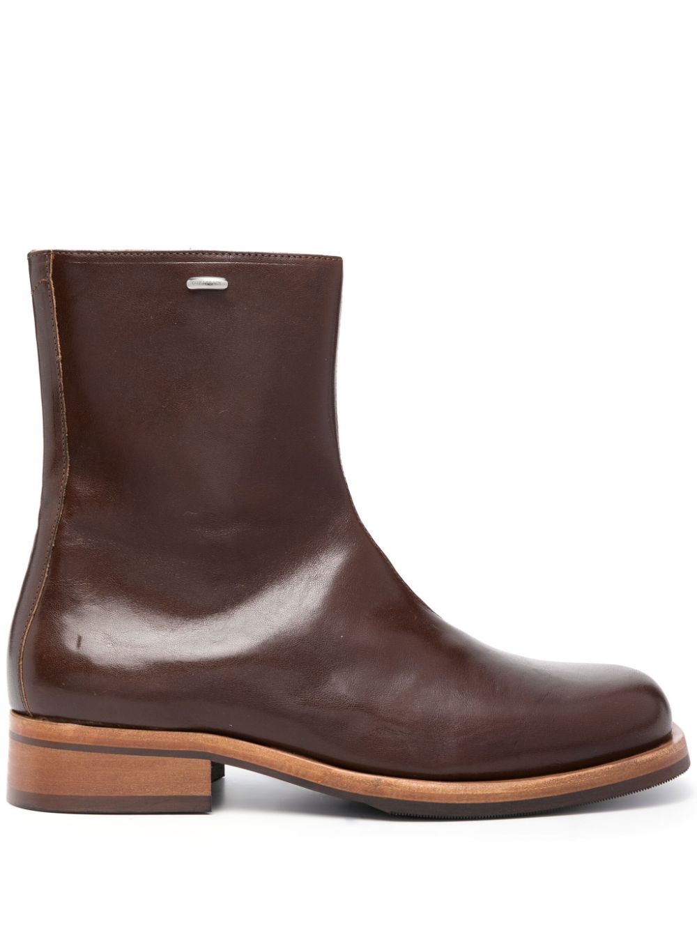 OUR LEGACY square-toe ankle leather boots - Brown von OUR LEGACY