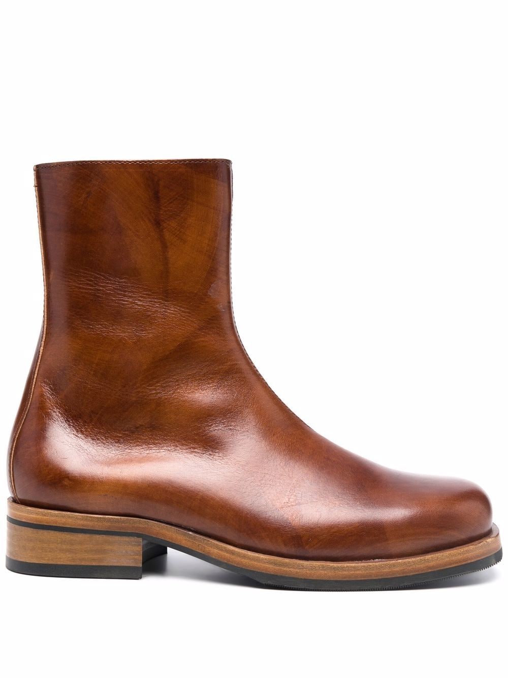 OUR LEGACY square-toe leather boots - Brown von OUR LEGACY