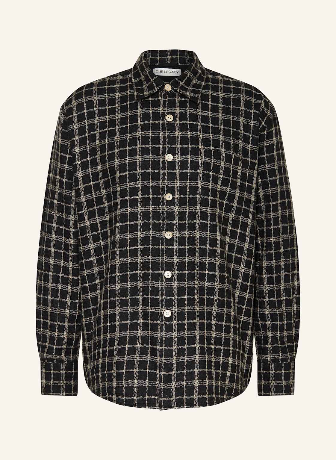Our Legacy Overshirt Above Mit Leinen schwarz Our Legacy Overshirt Above Mit Leinen schwarz von OUR LEGACY