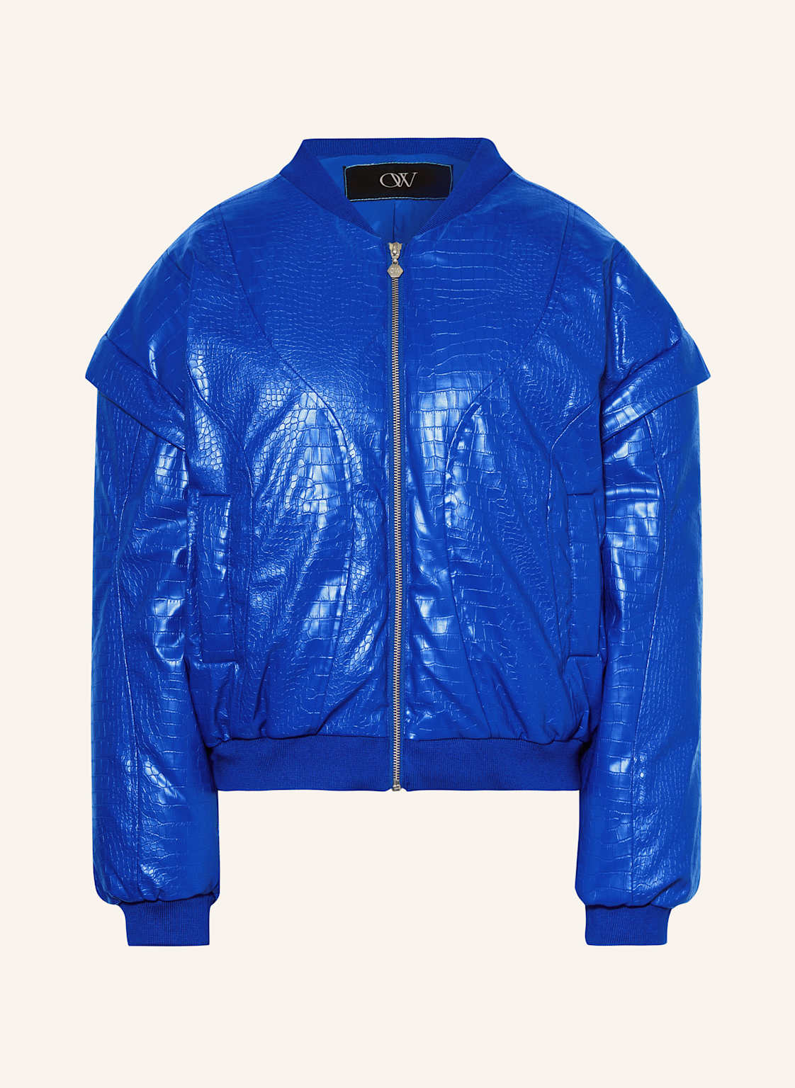 Ow Collection Blouson Croc In Lederoptik blau