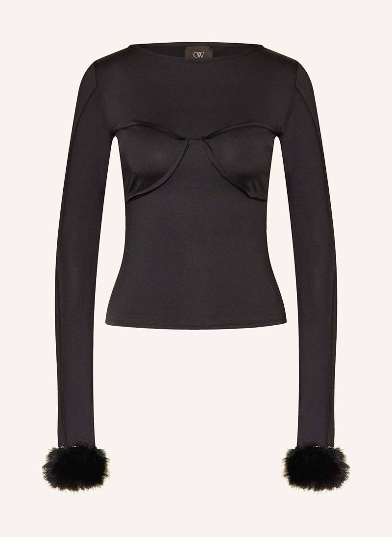 Ow Collection Blusenshirt Ciara Mit Cut-Out schwarz von OW Collection