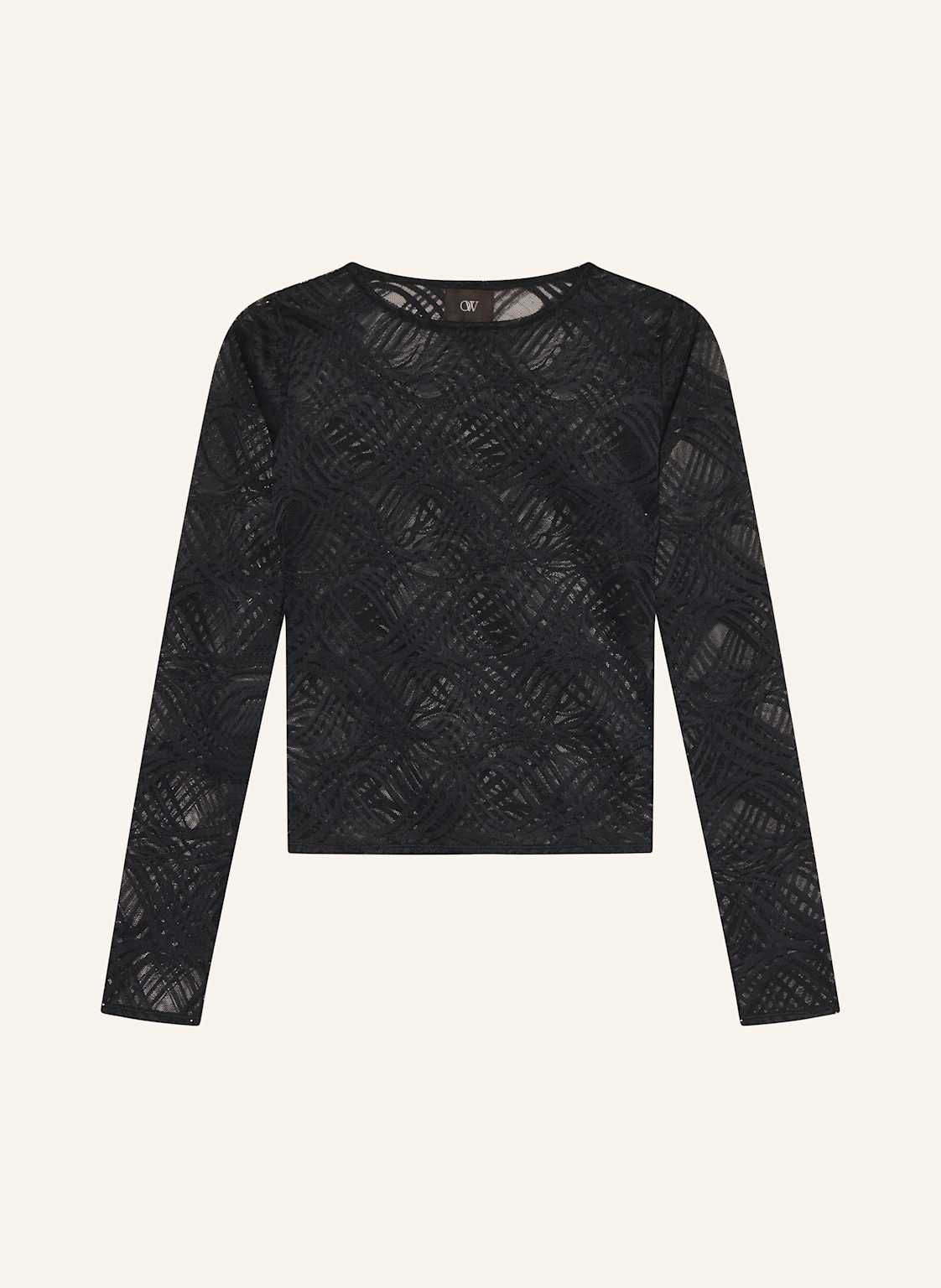 Ow Collection Longsleeve Larissa Aus Mesh schwarz von OW Collection