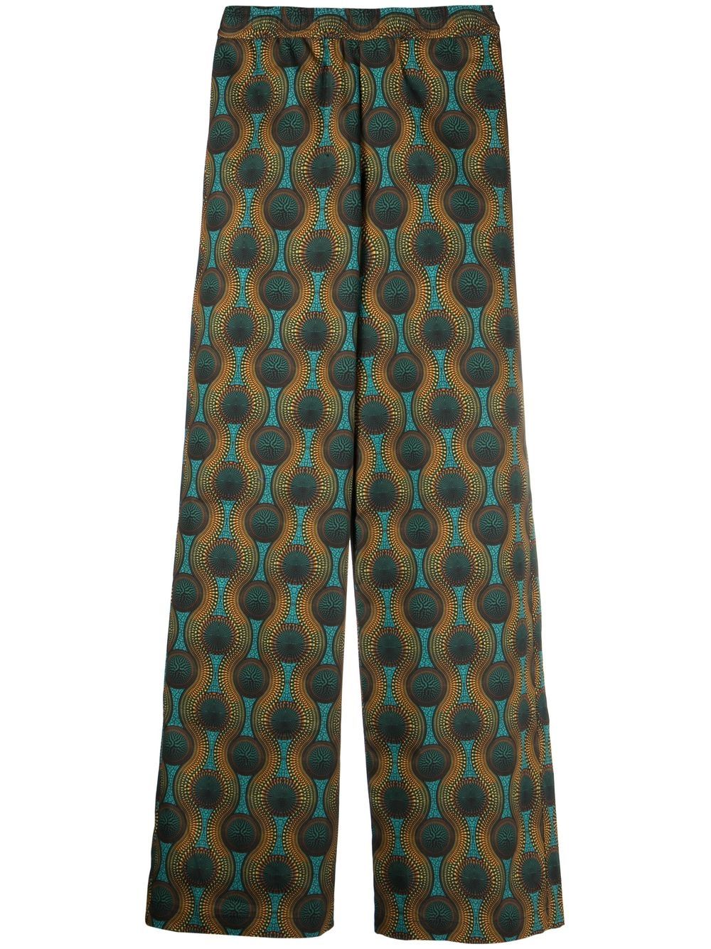 OZWALD BOATENG geometric-print silk trousers - Orange von OZWALD BOATENG