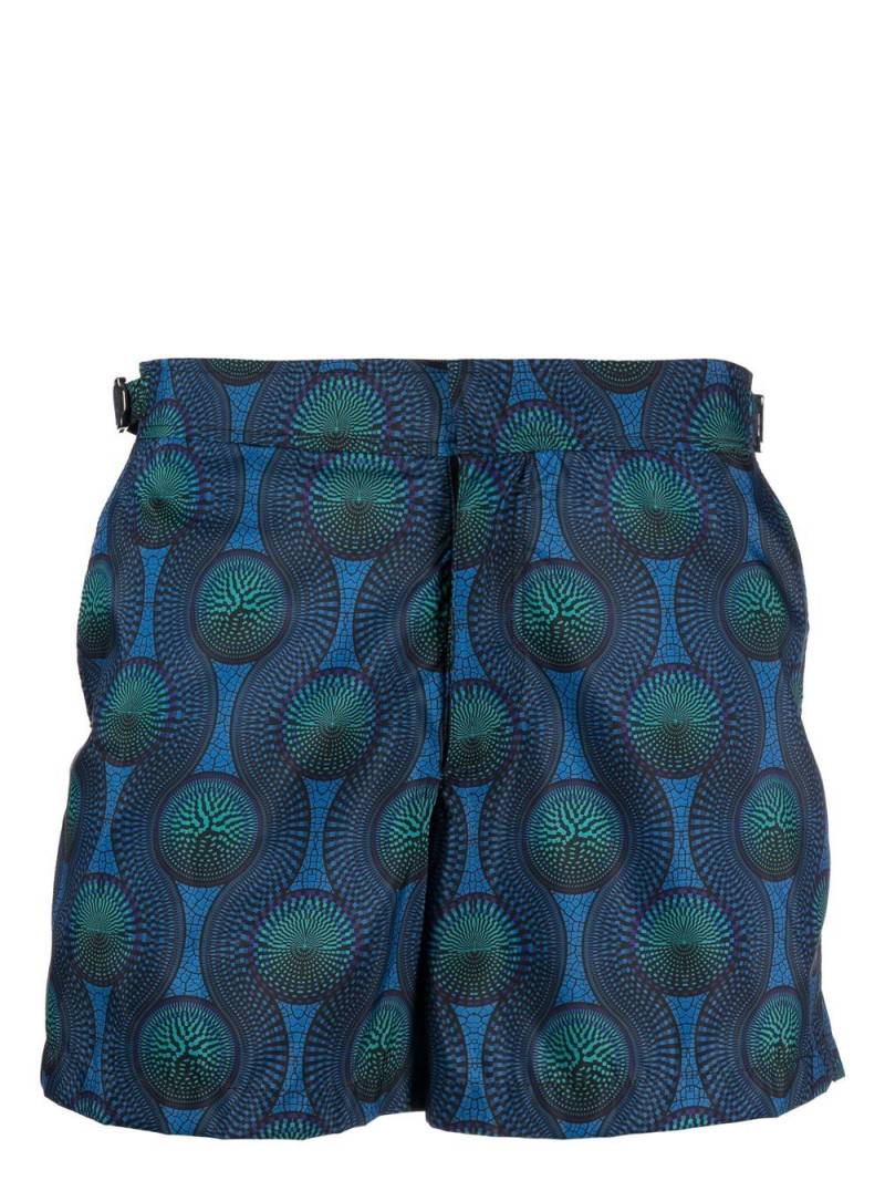 OZWALD BOATENG mosaic-print swim shorts - Blue von OZWALD BOATENG