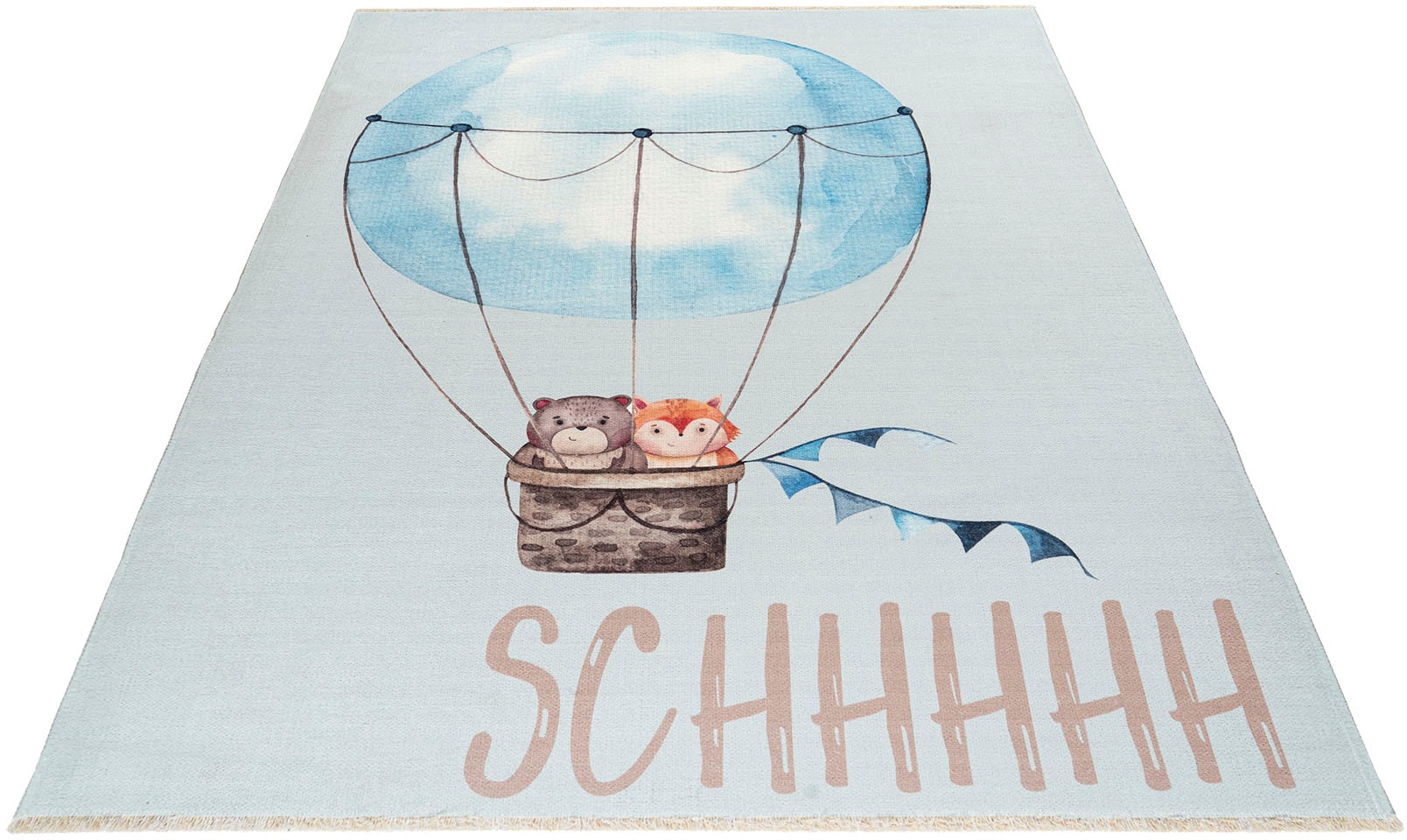 Obsession Kinderteppich »My Greta 601«, rechteckig, Kurzflor, Motiv Heissluftballon, mit Fransen, Kinderzimmer von Obsession