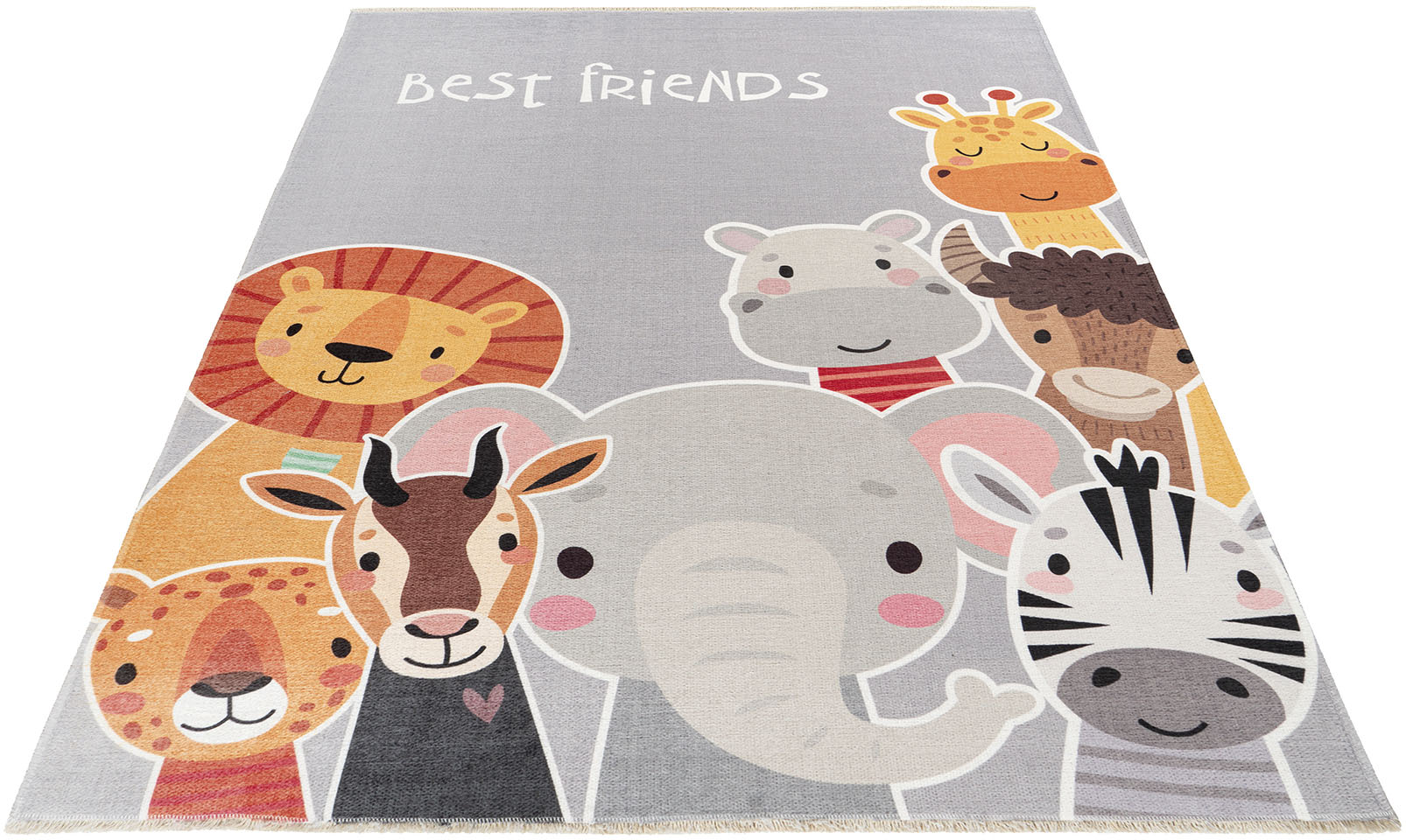 Obsession Kinderteppich »My Greta 606«, rechteckig, 6 mm Höhe, Kurzflor, Motiv Tiere, mit Fransen, Kinderzimmer Obsession Kinderteppich »My Greta 606«, rechteckig, 6 mm Höhe, Kurzflor, Motiv Tiere, mit Fransen, Kinderzimmer von Obsession