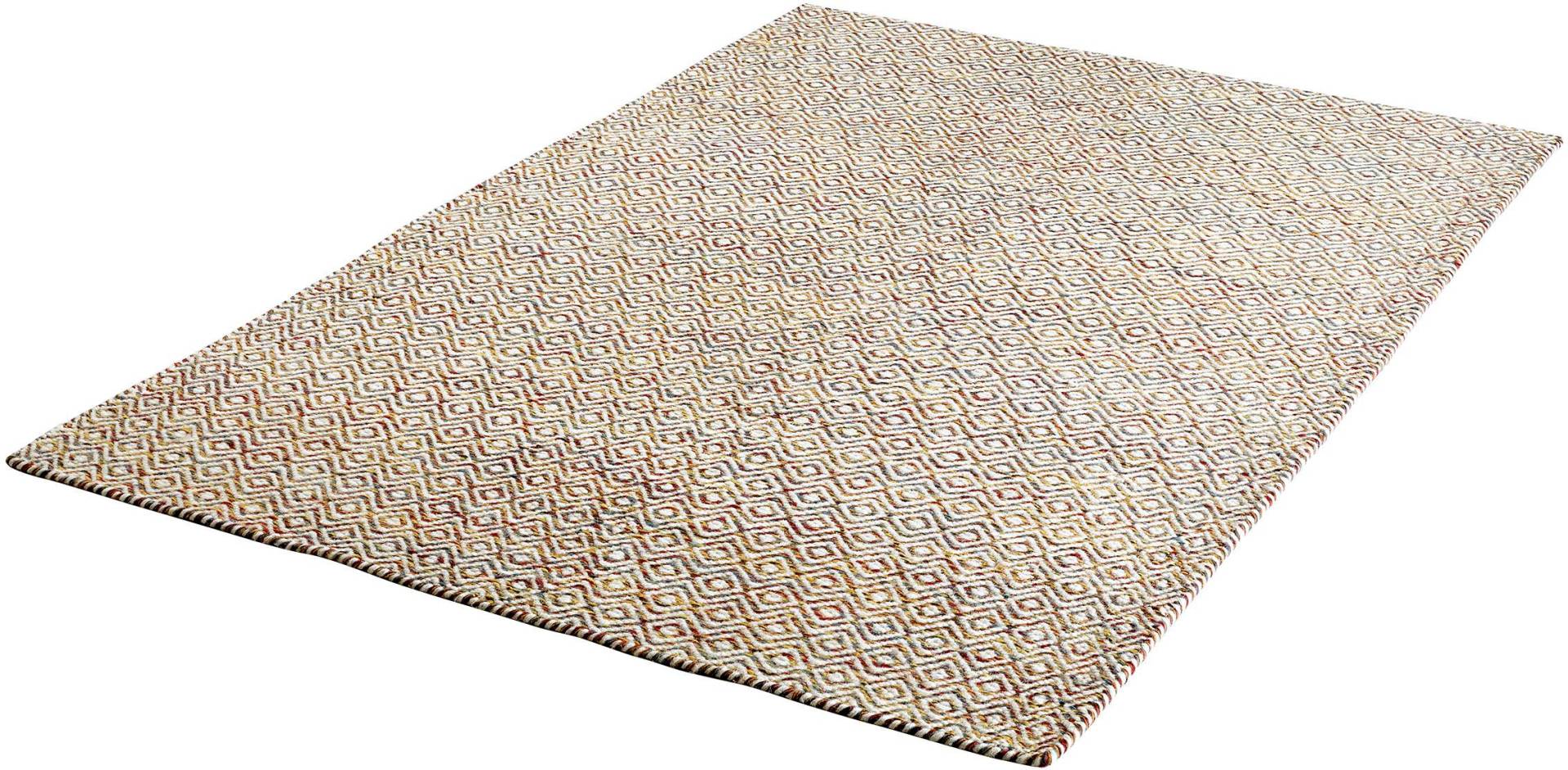 Obsession Wollteppich »My Jaipur 334«, rechteckig, Handweb Teppich, Rauten Muster, reine Wolle, handgewebt von Obsession