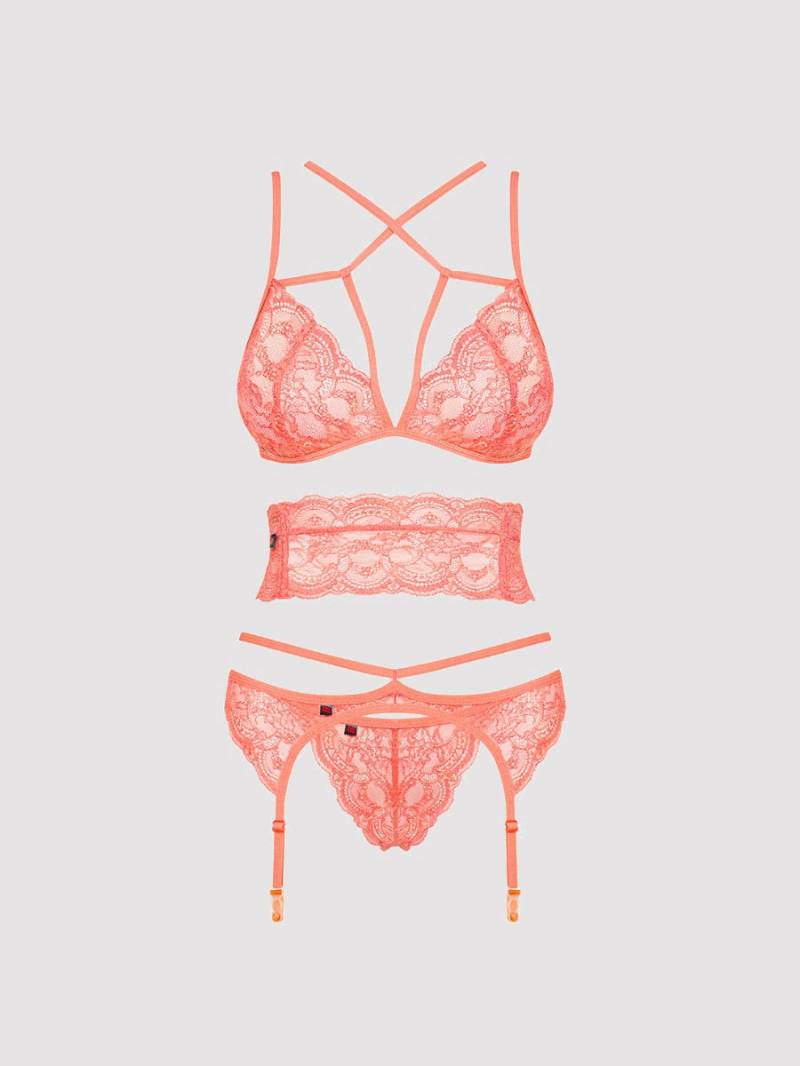 Obsessive Frivolla - Limited Edition Dessous Set, Koralle - Amorana von Obsessive