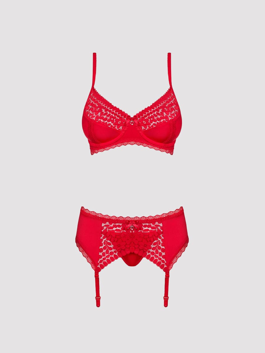 Obsessive Jolierose Dessous Set, Rot - Amorana von Obsessive