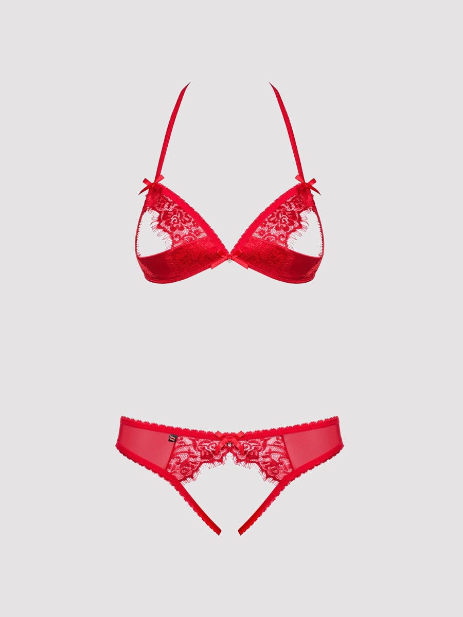 Obsessive, Dessous Set Ouvert, Obsessive Juliette Dessous Set Ouvert, Rot, S/m- Amorana von Obsessive