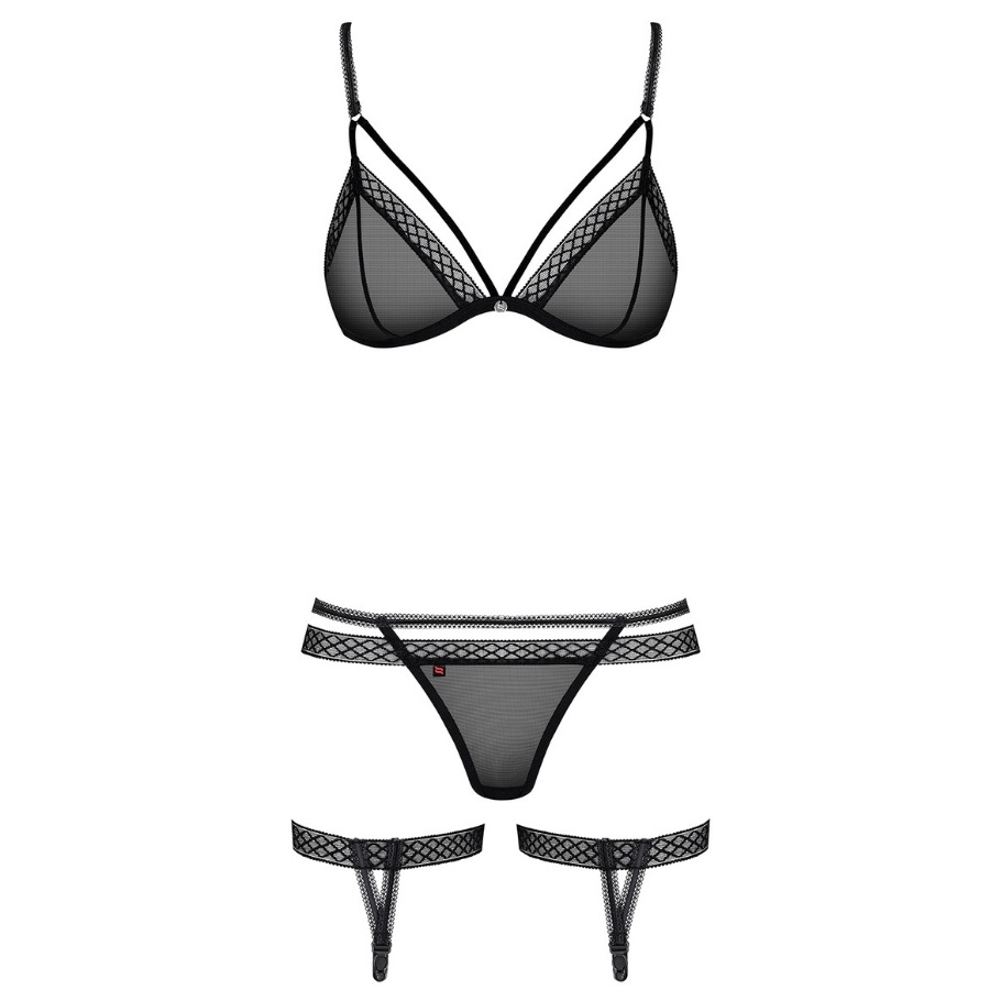 Obsessive Kaia Dessous Set Ouvert, Schwarz - Amorana von Obsessive