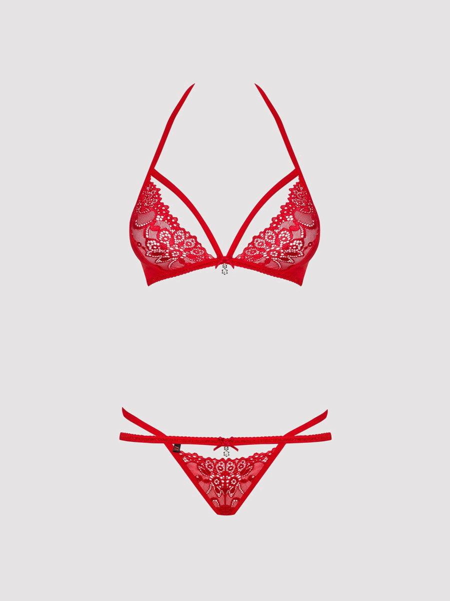 Obsessive Kylie Dessous Set, Rot, Textil - Amorana von Obsessive