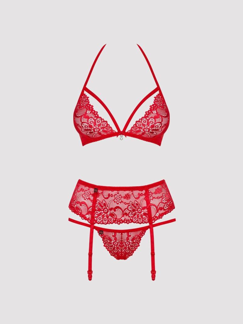 Obsessive Kylie Dessous Set, Rot, Textil - Amorana von Obsessive