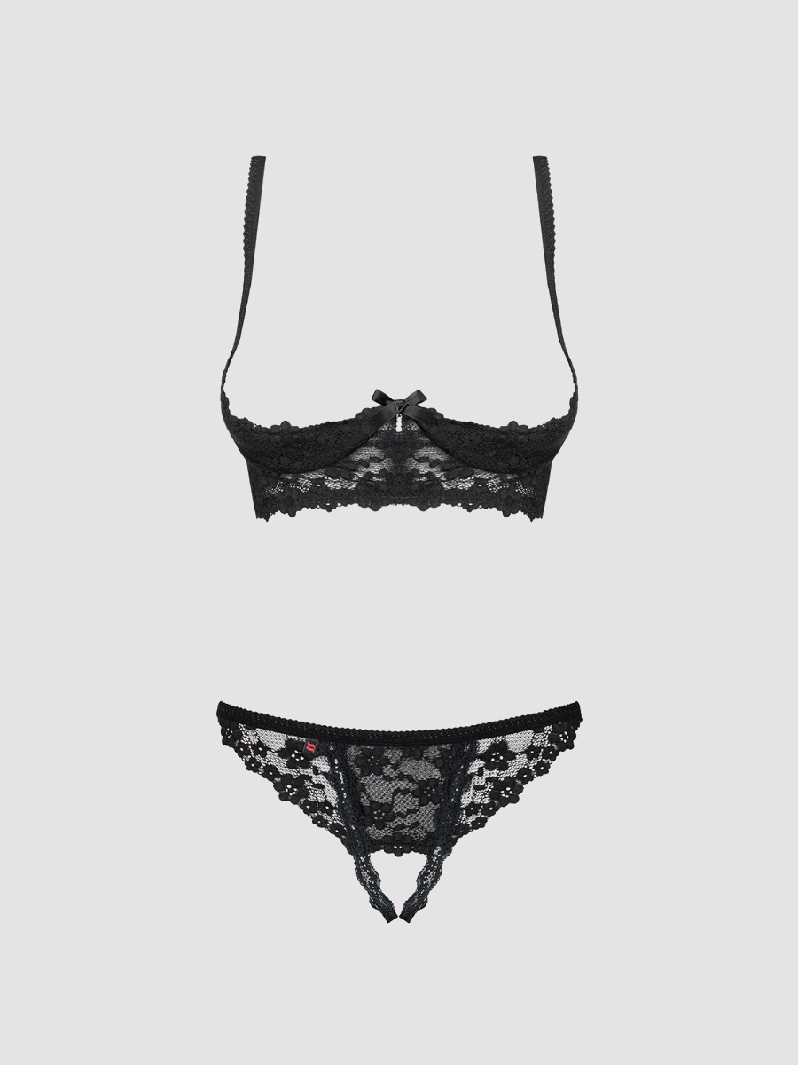 Obsessive, Dessous Set Ouvert, Obsessive Letica Dessous Set Ouvert, Schwarz, S/m- Amorana von Obsessive