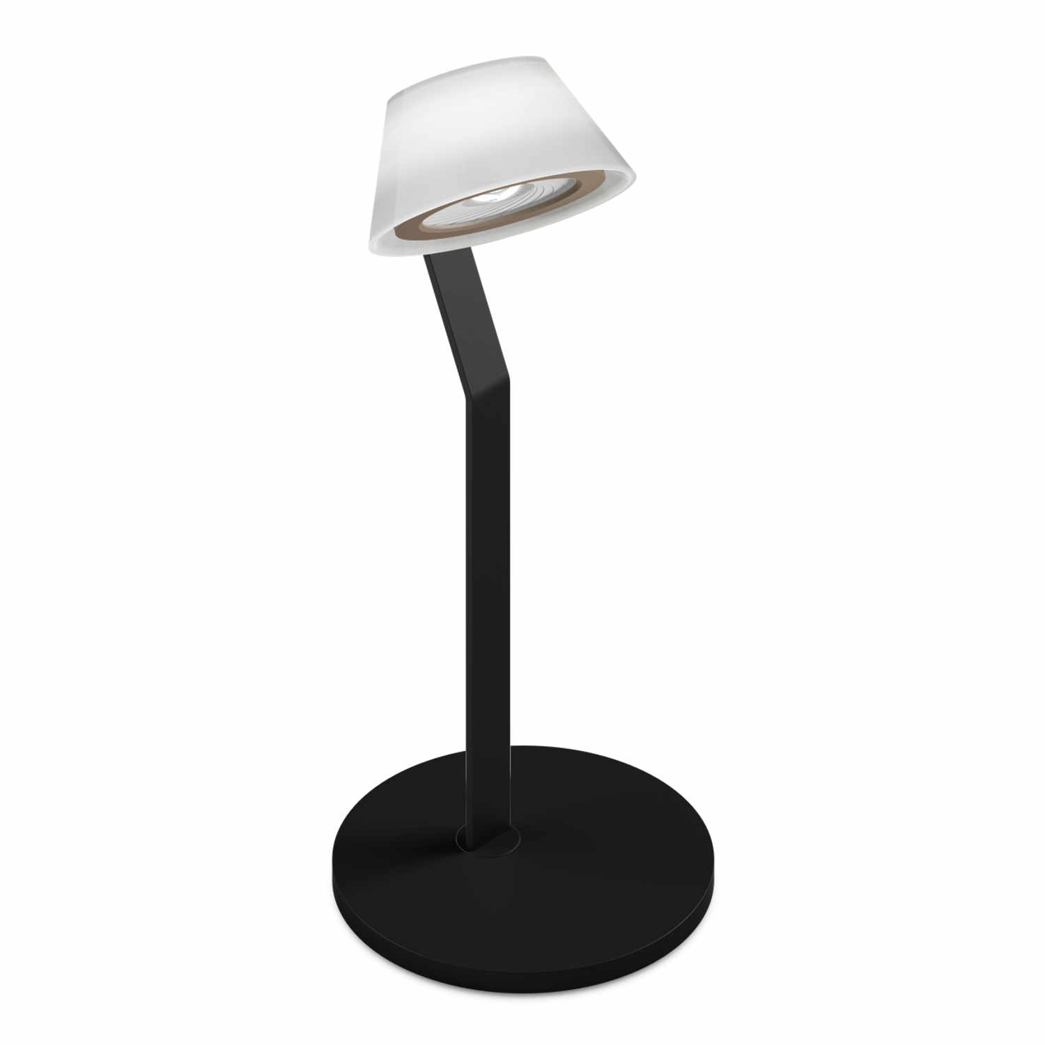 Leì 3d tavolo LED Tischleuchte, Ring / Body / Base gold matt/schwarz matt von Occhio