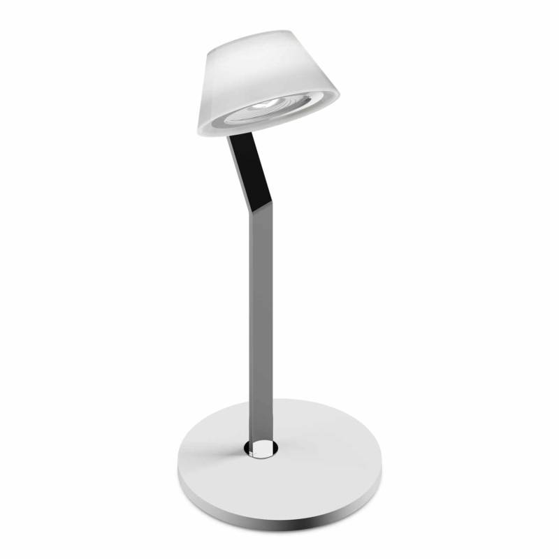 Leì 3d tavolo LED Tischleuchte, Ring / Body / Base weiss glanz/chrom glanz/weiss glanz von Occhio