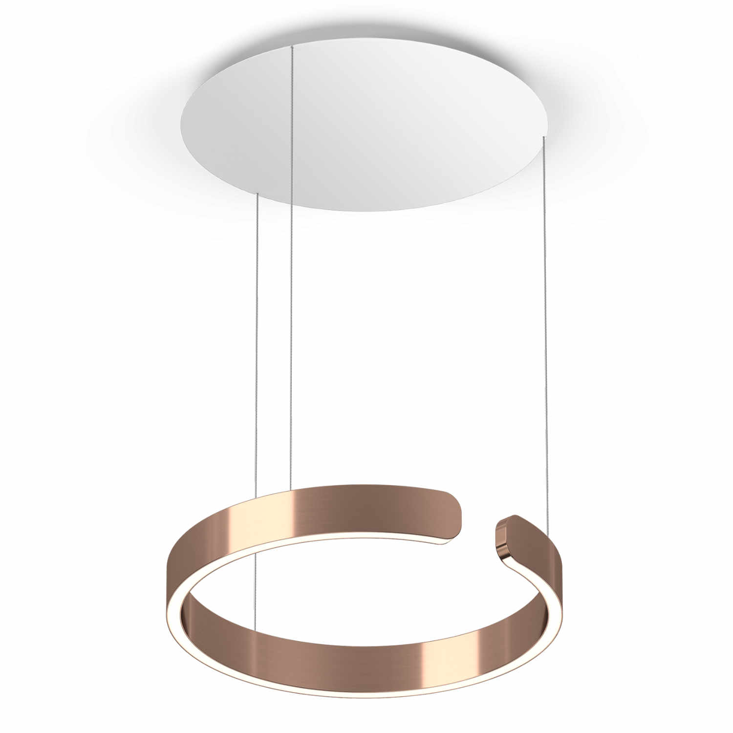 Mito Sospeso Up LED Pendelleuchte, Grösse d. 40 cm, Farbe rose gold, Kabellänge variabel von Occhio