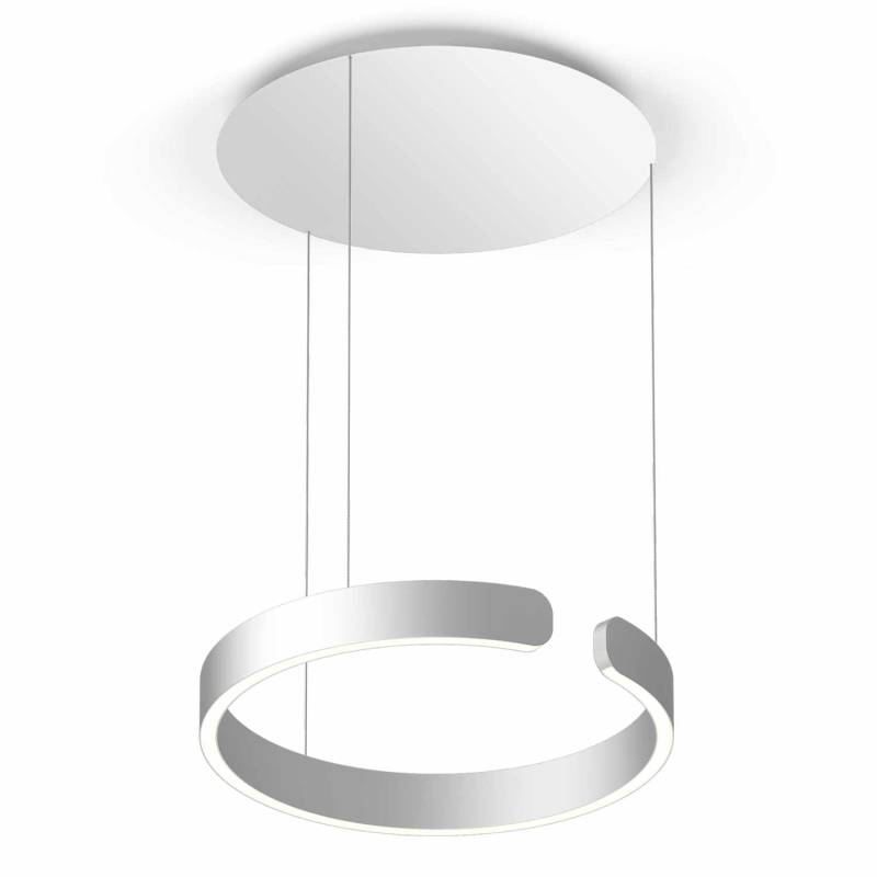 Mito Sospeso Up LED Pendelleuchte, Grösse d. 40 cm, Farbe silber matt, Kabellänge variabel von Occhio