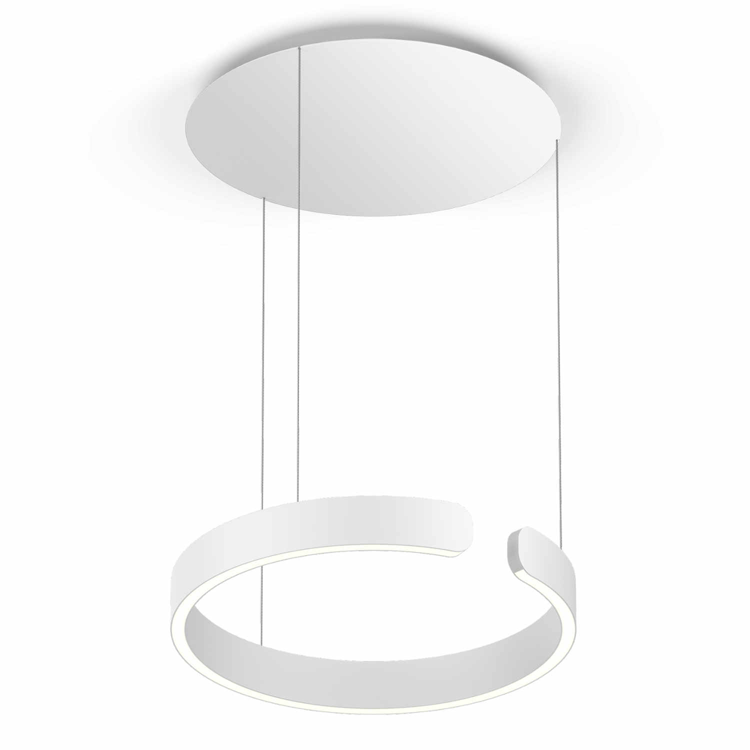 Mito Sospeso Up LED Pendelleuchte, Grösse d. 40 cm, Farbe weiss matt, Kabellänge variabel von Occhio