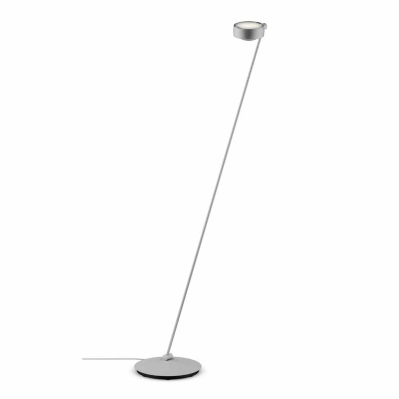 Sento Lettura LED Bodenleuchte, Grösse höhe 160 cm, Kopf / Body / Fuss chrom matt, Ausrichtung links von Occhio