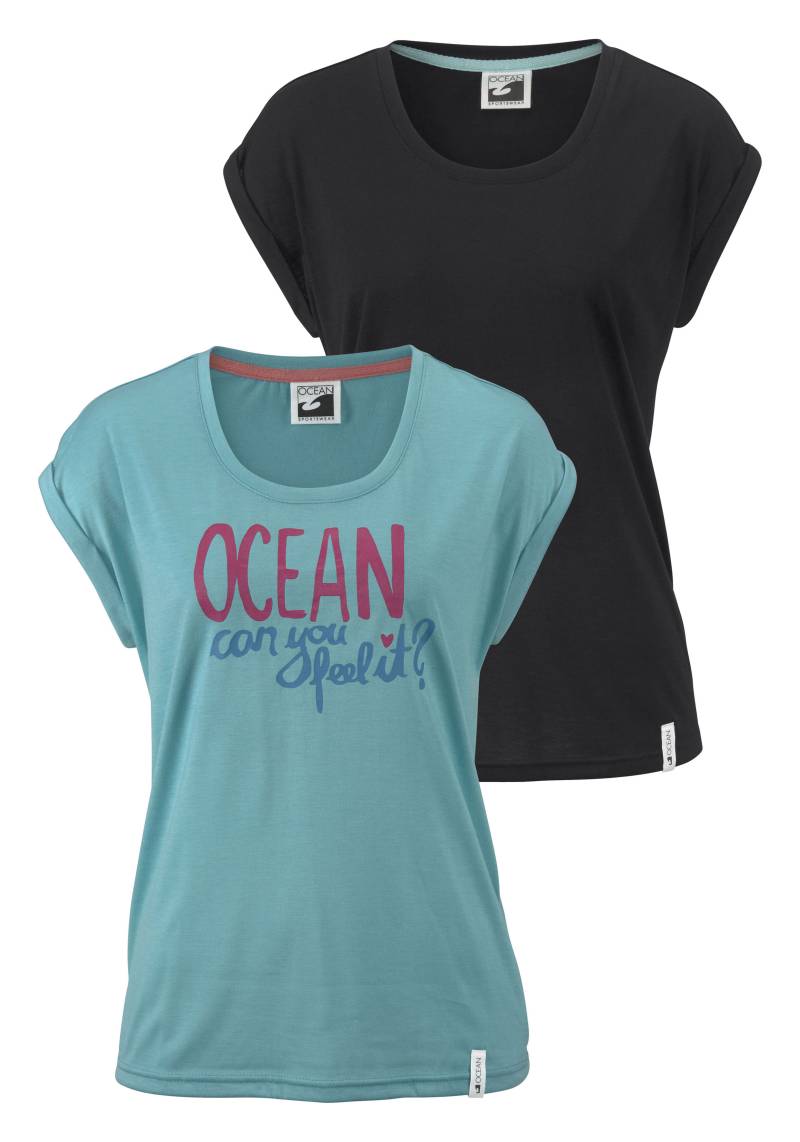 Ocean Sportswear T-Shirt, Kurzarm mit Aufschlag, lässiger Schnitt, mit Logodruck von Ocean Sportswear