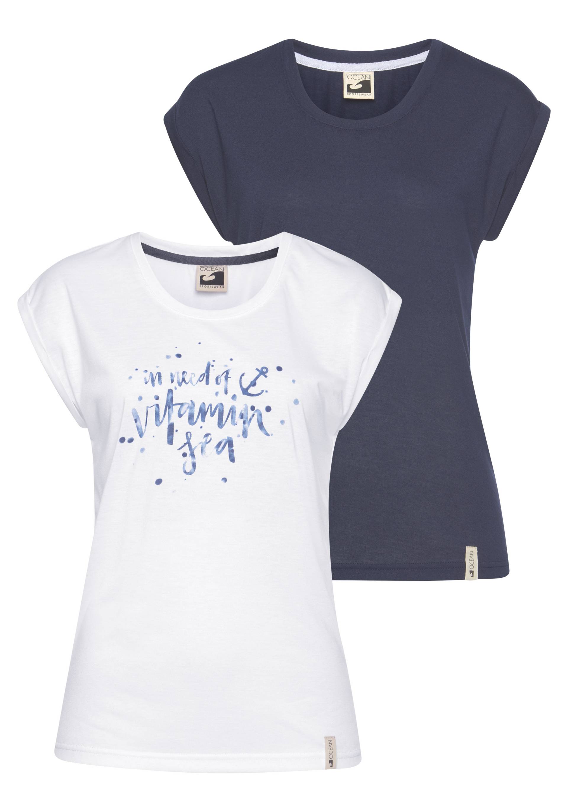 Ocean Sportswear T-Shirt, Kurzarm mit Aufschlag, lässiger Schnitt, mit Logodruck Ocean Sportswear T-Shirt, Kurzarm mit Aufschlag, lässiger Schnitt, mit Logodruck von Ocean Sportswear