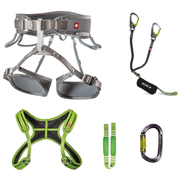 Ocun - Via Ferrata Twist+Chest Set - Kletterset Gr M-XL grau/grün von Ocun