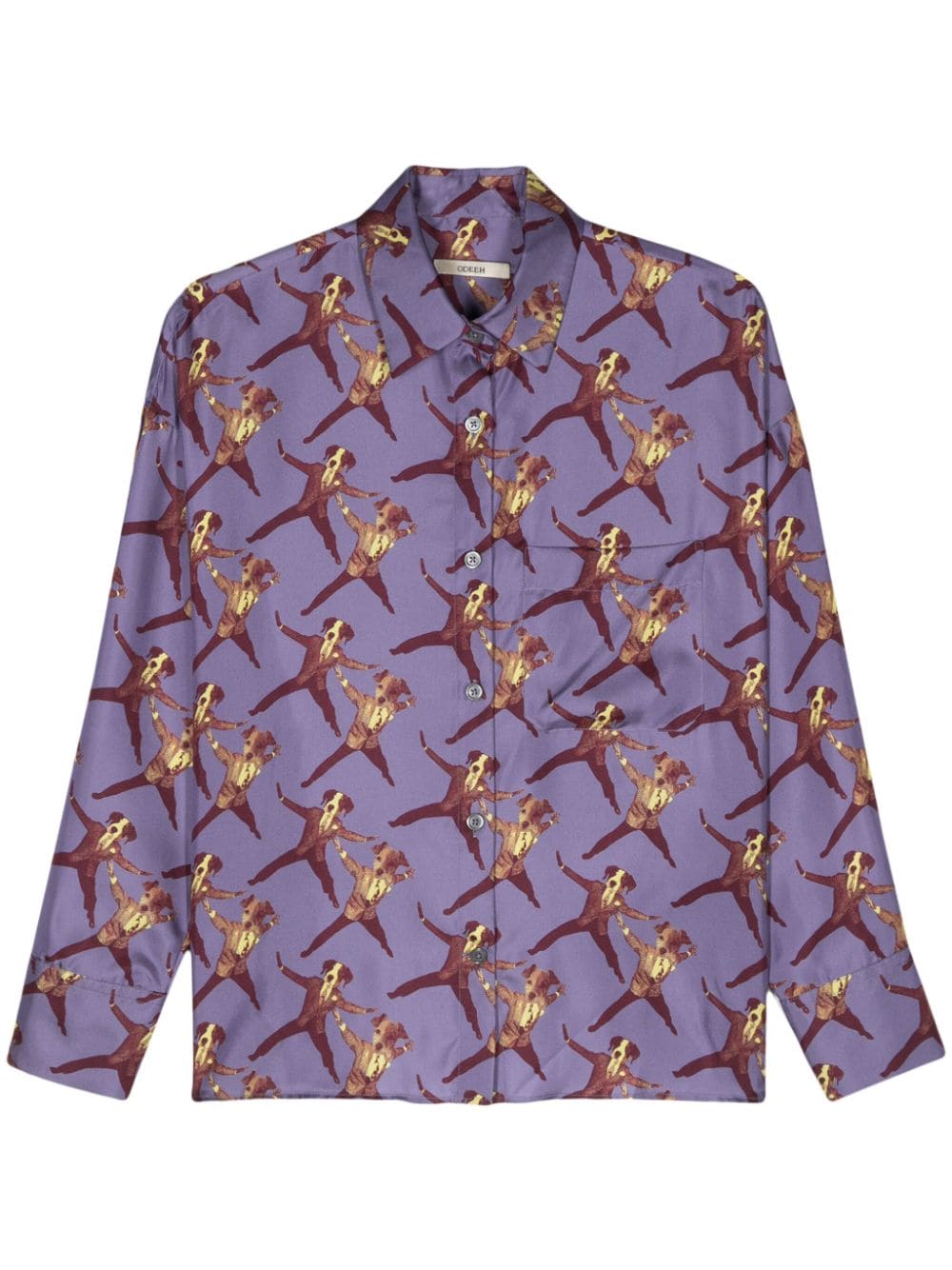 Odeeh Dancing Dogs silk shirt - Purple von Odeeh