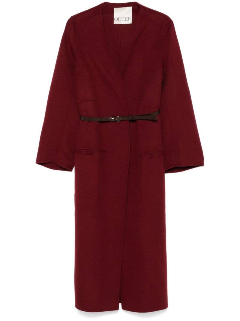 Odeeh belted coat - Red von Odeeh