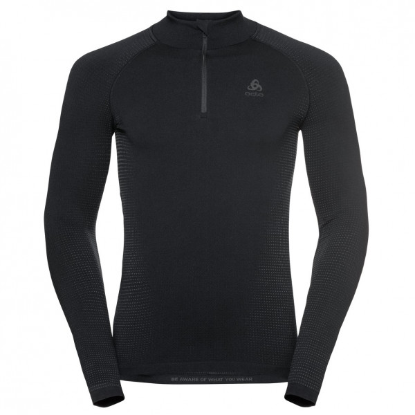 Odlo - Base Layer Top Turtle Neck L/S Half Zip Performa - Kunstfaserunterwäsche Gr M schwarz von Odlo