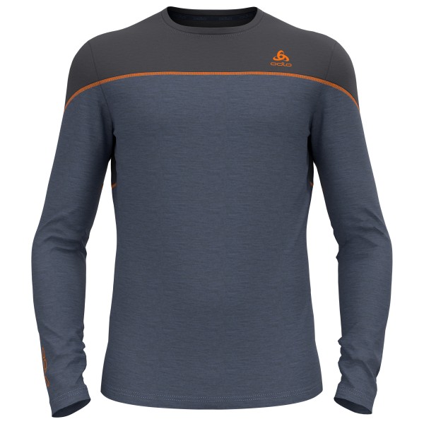 Odlo - Baselayer Top Crew Neck L/S Revelstoke PW 150 - Merinounterwäsche Gr M blau von Odlo