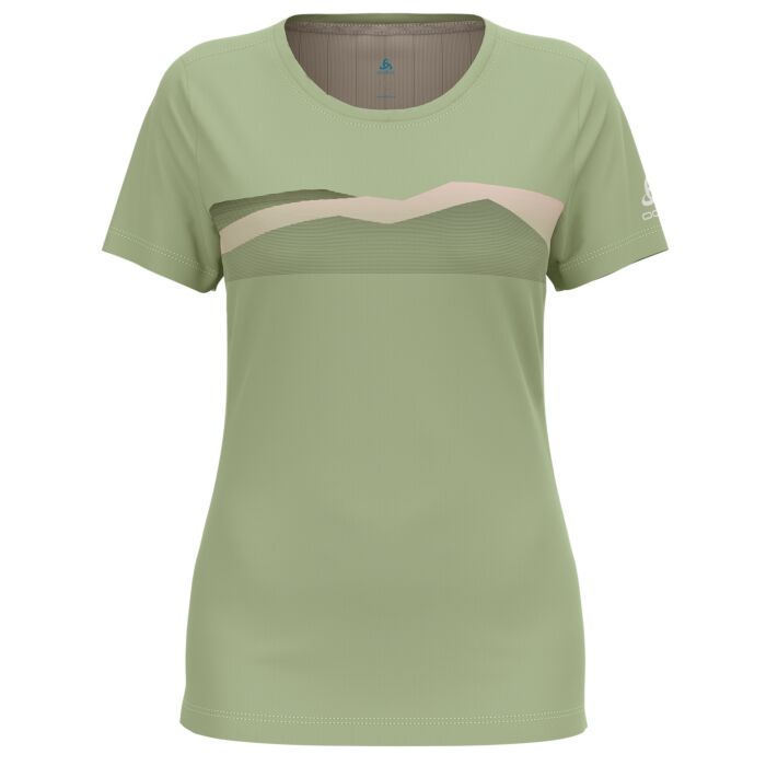 Odlo F–Dry Ridgeline Print T-Shirt mit tailliertem Schnitt, grün, XL von Odlo