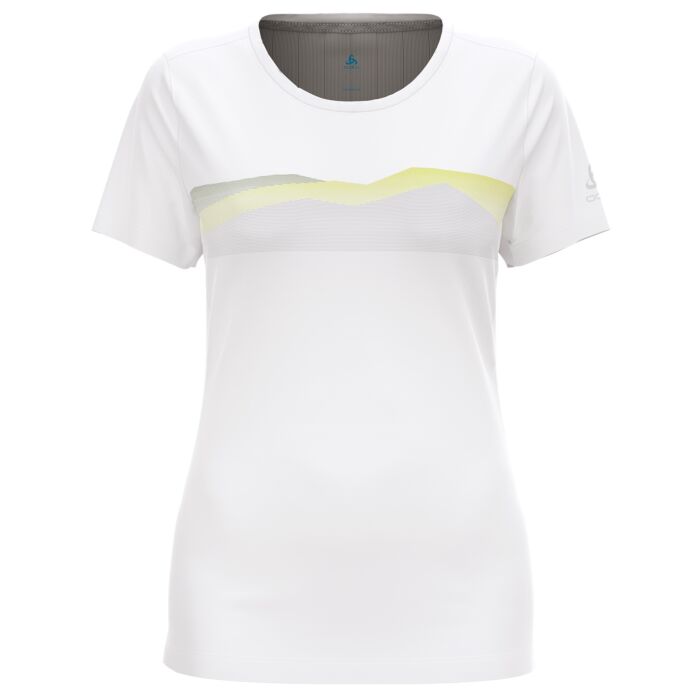 Odlo F–Dry Ridgeline Print T-Shirt mit tailliertem Schnitt, weiss von Odlo