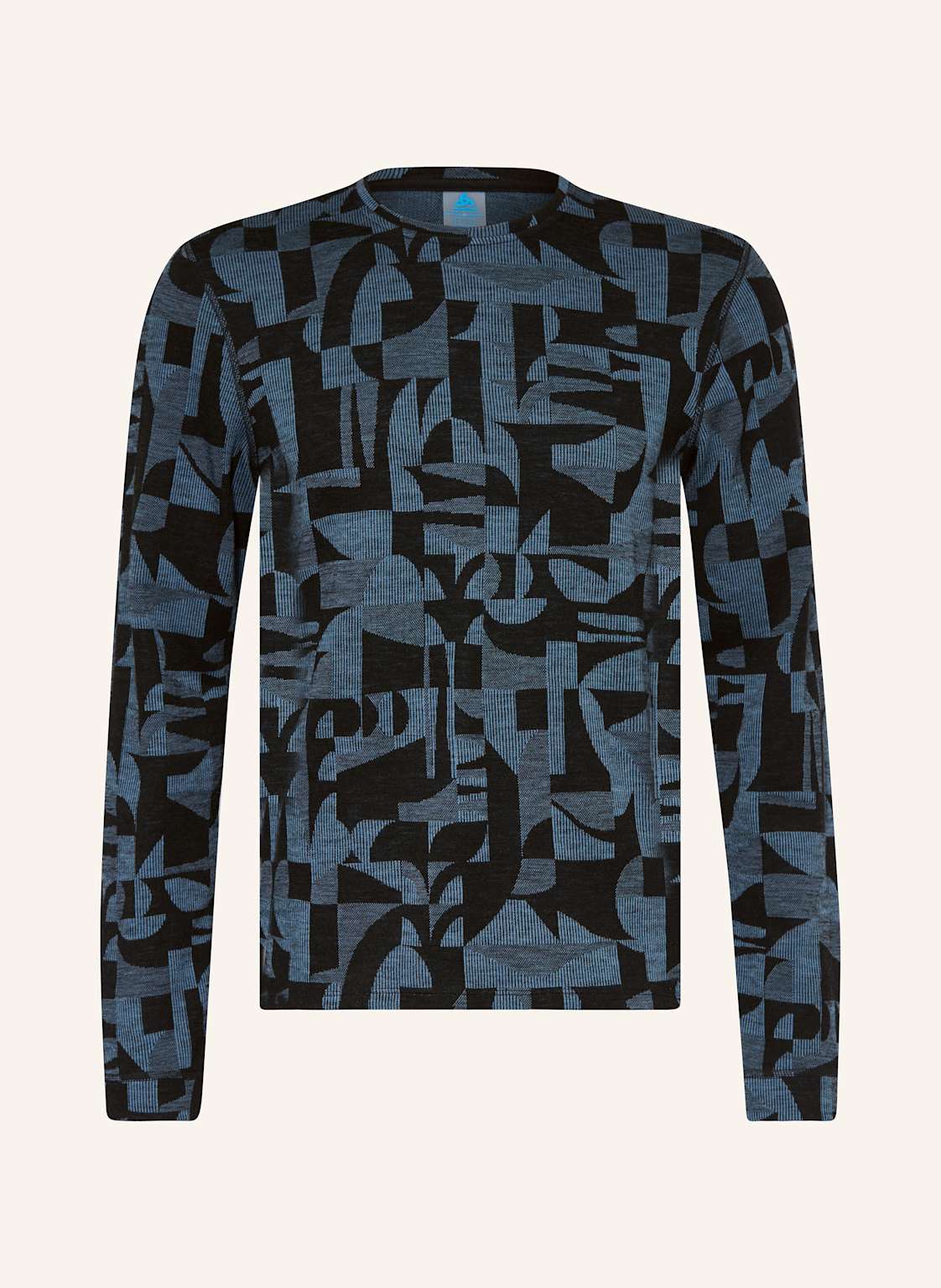 Odlo Funktionswäsche-Shirt Merino Warm Jacquard Aus Merinowolle blau von Odlo