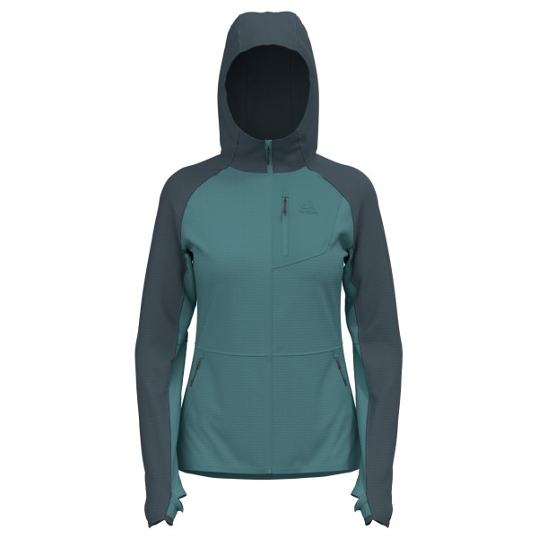 Odlo - Women's Ascent Mid Layer Hoody Full Zip - Fleecejacke Gr M;XS schwarz;türkis/blau von Odlo