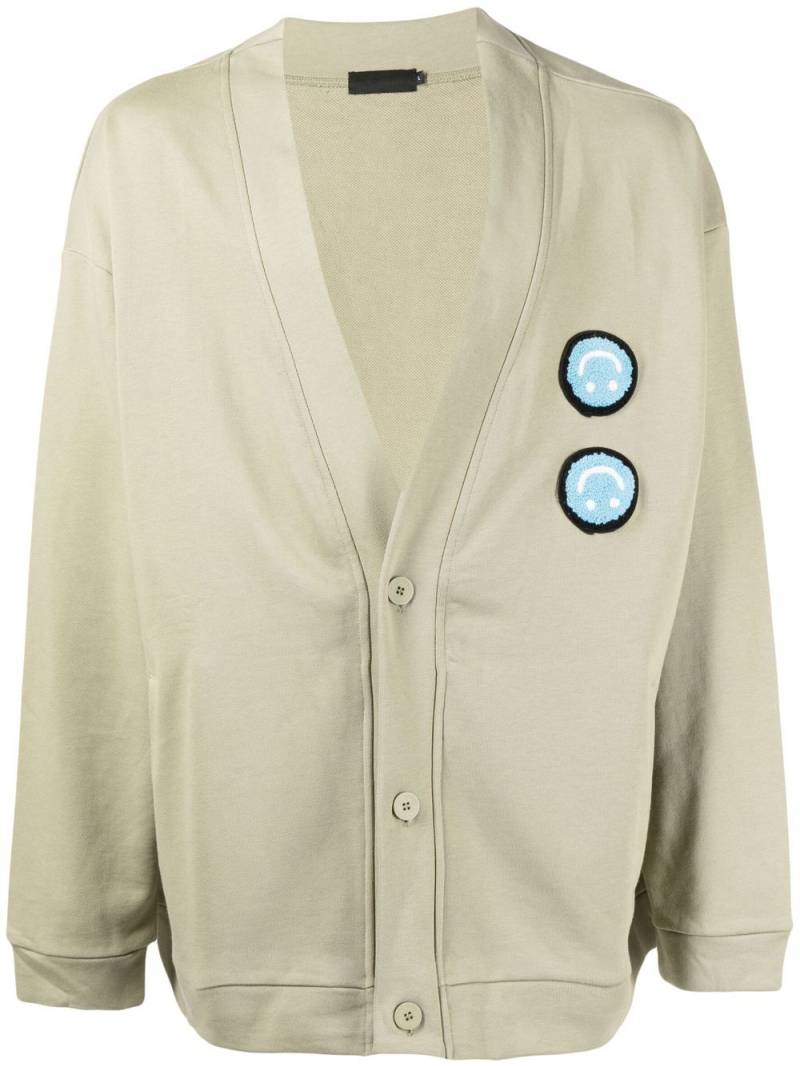 Off Duty Flak smiley patch cardigan - Green von Off Duty