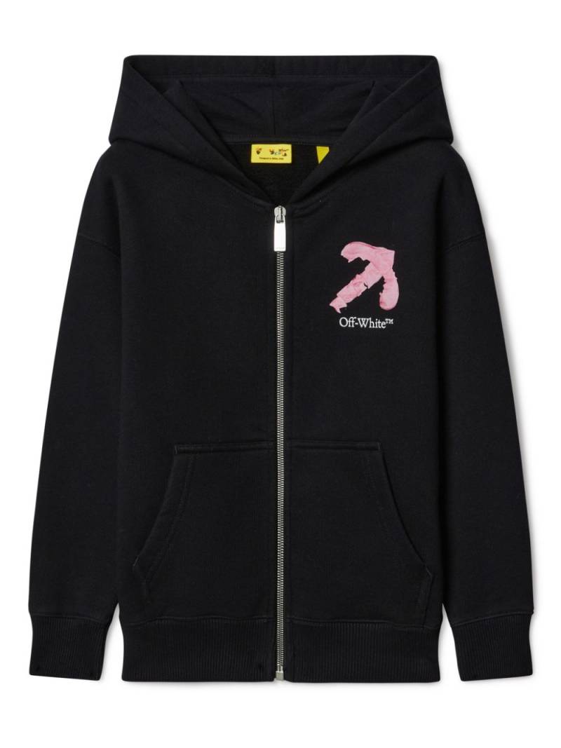 Off-White Kids Arrow Acrylic cotton hoodie - Black von Off-White Kids