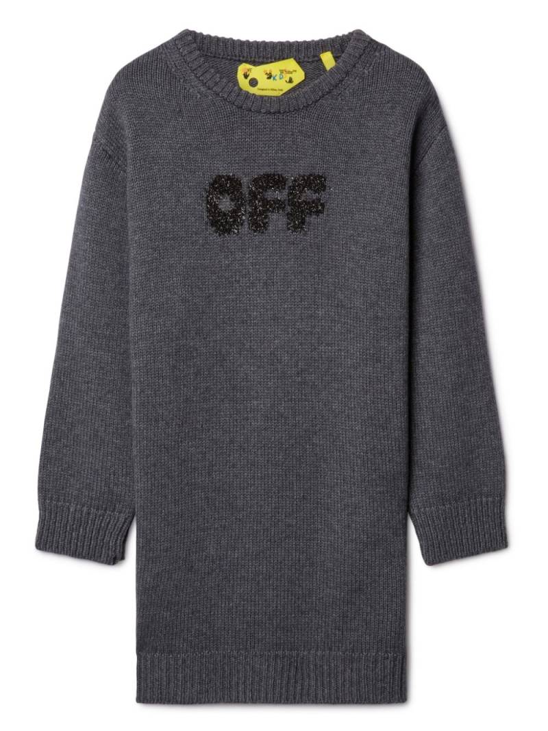 Off-White Kids Arrow Chunky textured-logo dress - Grey von Off-White Kids