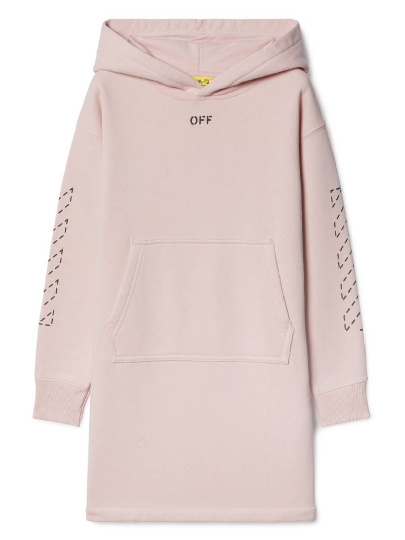 Off-White Kids Arrow Stitched cotton hoodie dress - Pink von Off-White Kids