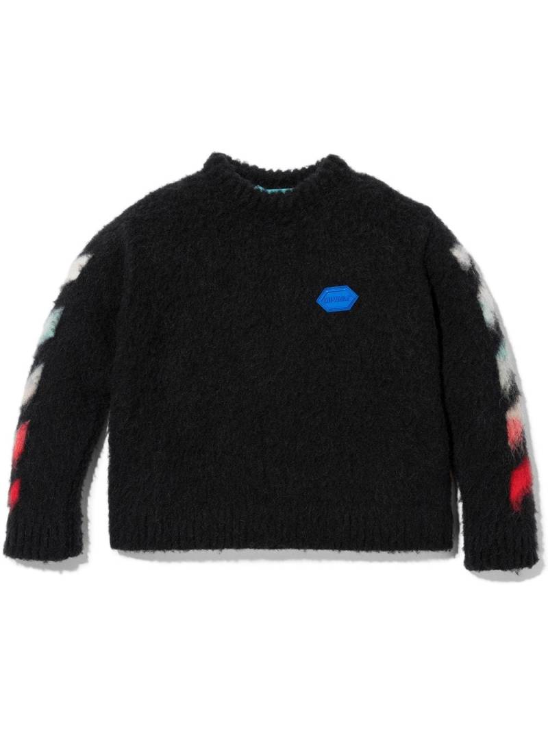 Off-White Kids Arrows brushed-effect jumper - Black von Off-White Kids