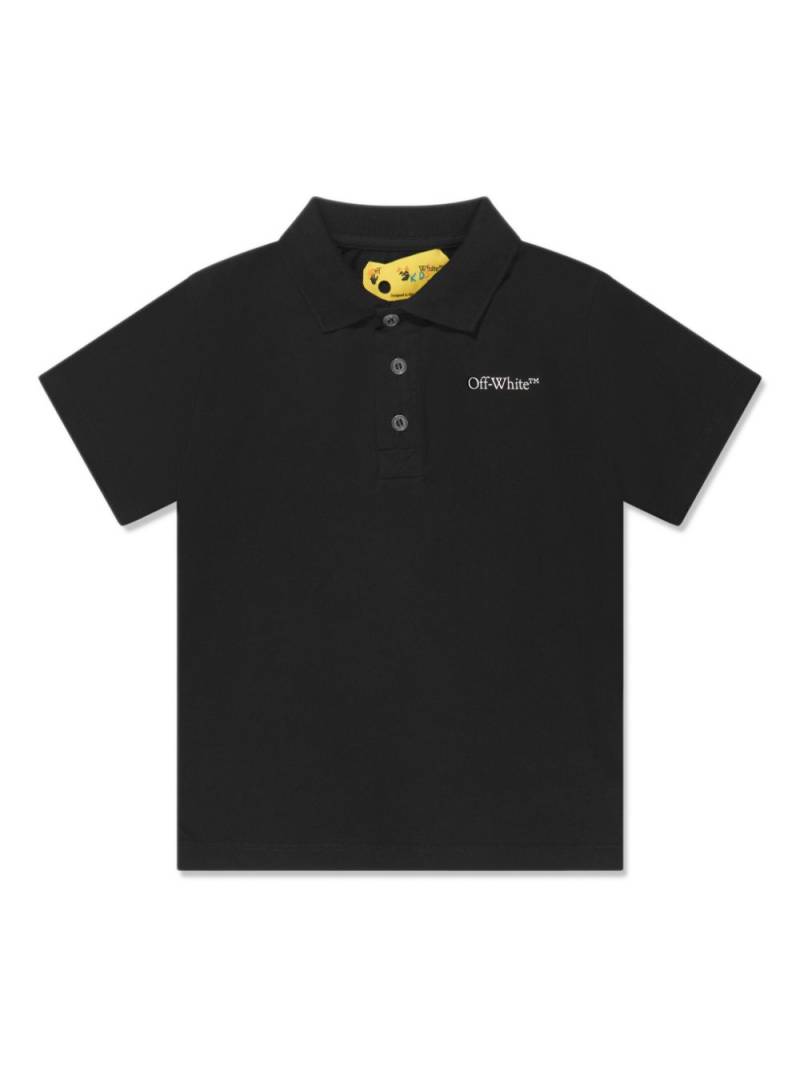 Off-White Kids Arrows-print organic cotton polo shirt - Black von Off-White Kids