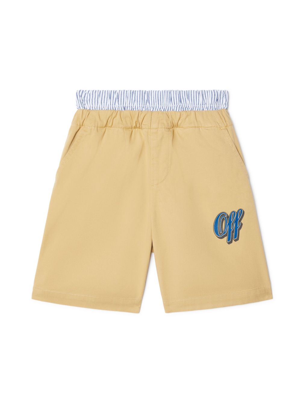 Off-White Kids Baseball logo-print cotton shorts - Neutrals von Off-White Kids