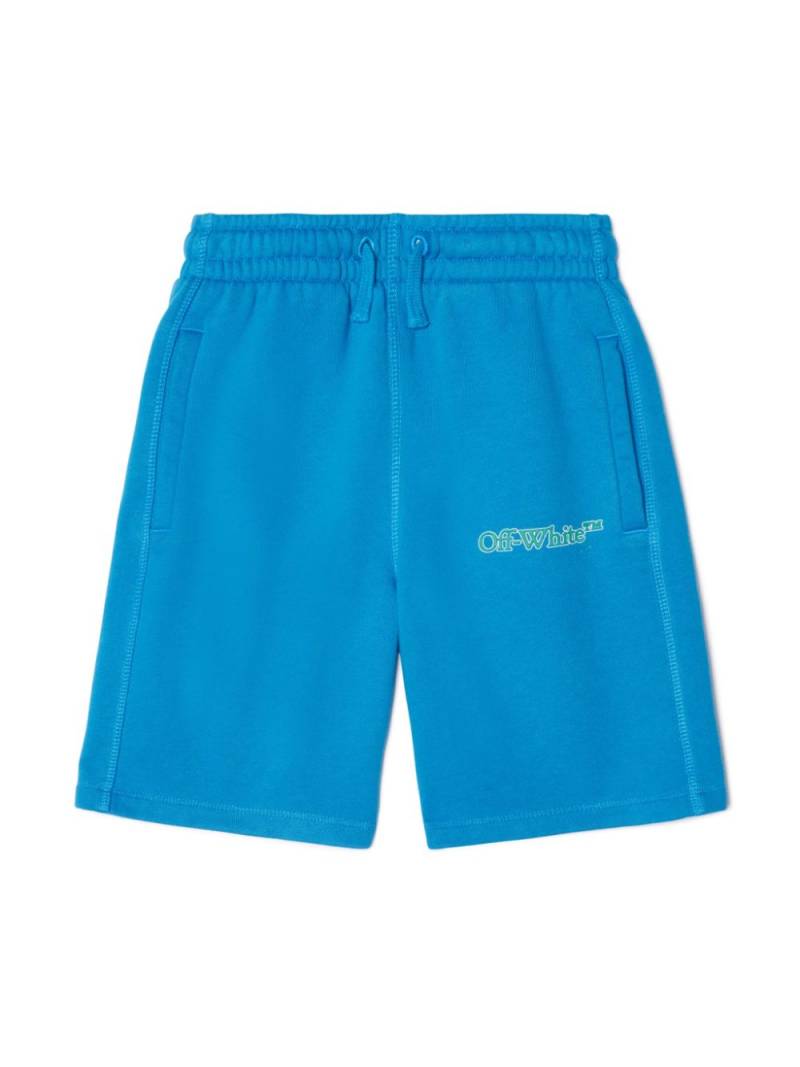 Off-White Kids Big Bookish cotton track shorts - Blue von Off-White Kids