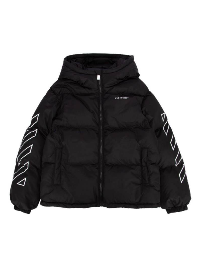 Off-White Kids Bookish Diag puffer jacket - Black von Off-White Kids